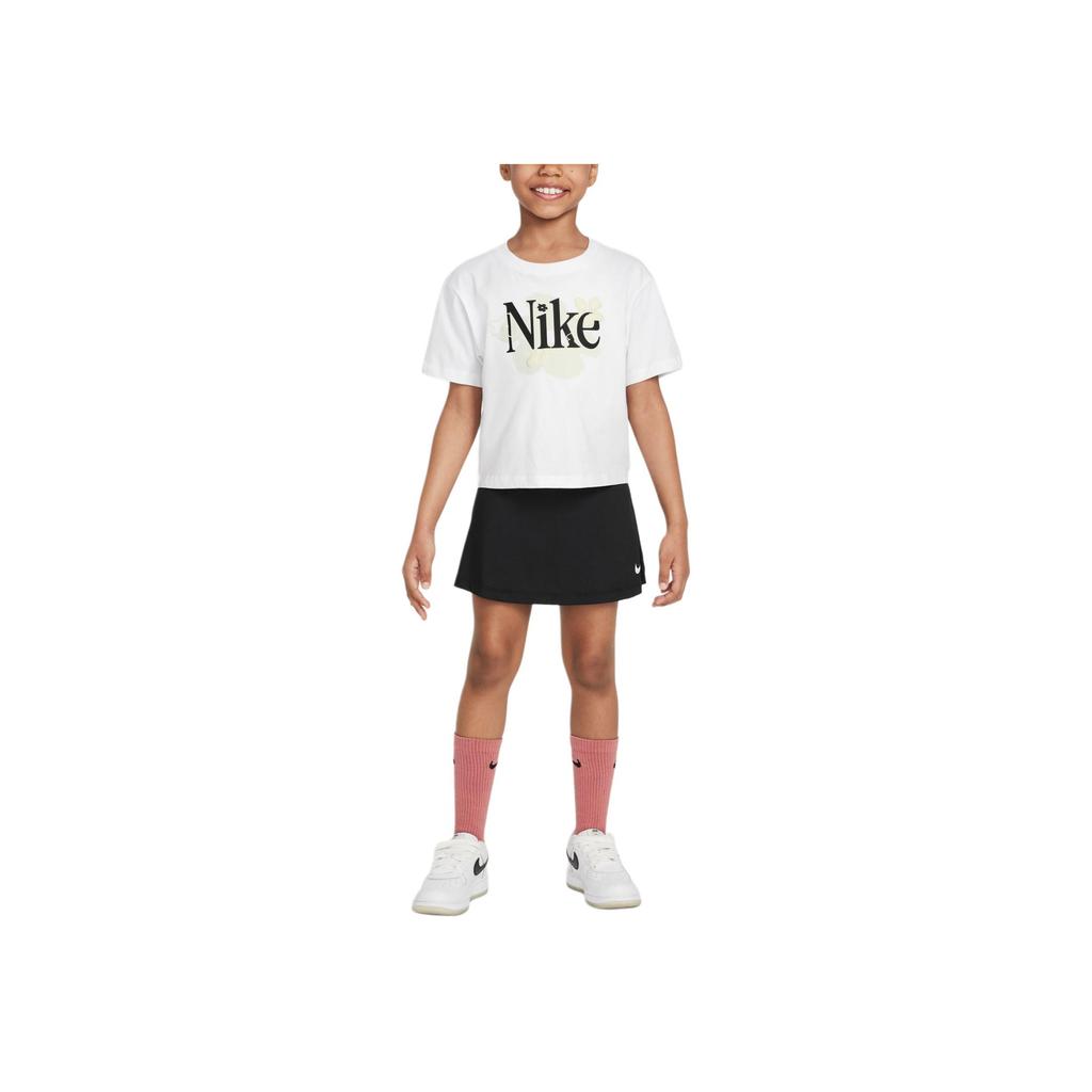 Nike Комплект юбки Dri-Fit Wildflower Быстросохнущий Удобный Повседневный С коротким рукавом Детские комплекты Черный II3759-010