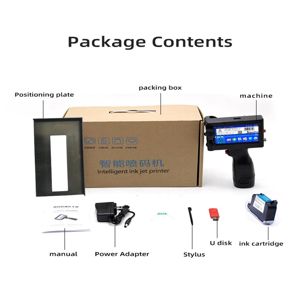 Russian Language System Portable Handheld Inkjet Printer Production Date Barcode Label Coding Machine Batch Number QR Code Constant Fast Drying