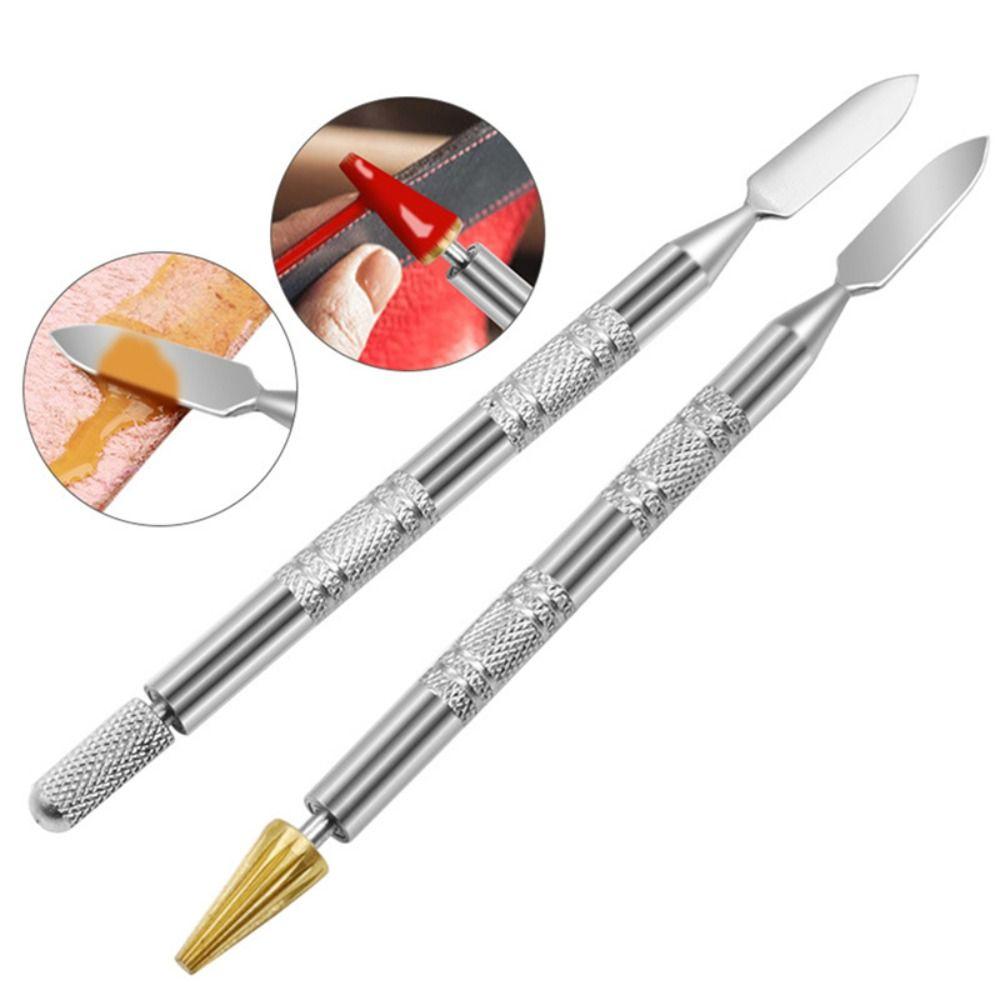 Stainless Steel Leather Edge Oil Pen Double Head Paint Roller Stick Gluing Dye Pen  Leather