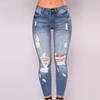 Women Hole Denim Pants  High Jeans Flares  Fashion Pants Trouser