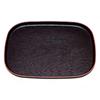 Osho Wood Grain Oval Tray Black with Lacquerware Made In Japan J-kitchens (42cm), Red, (ABS Resin),