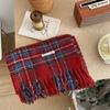 Plush Plaid Wool Scarf Tassel Long Shawl Retro Winter Cashmere Scarves  Autumn Winter