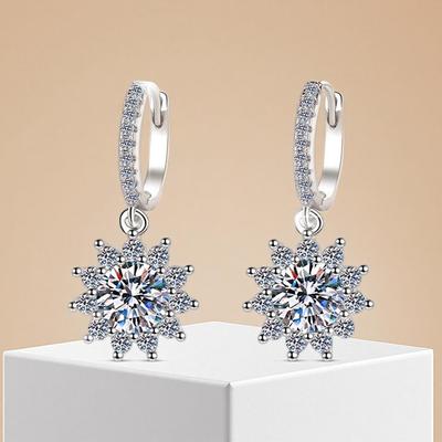 Серьги-гвоздики с цирконием в виде подсолнуха, женские, легкая роскошь, европейский и американский стиль, популярные ювелирные изделия.
