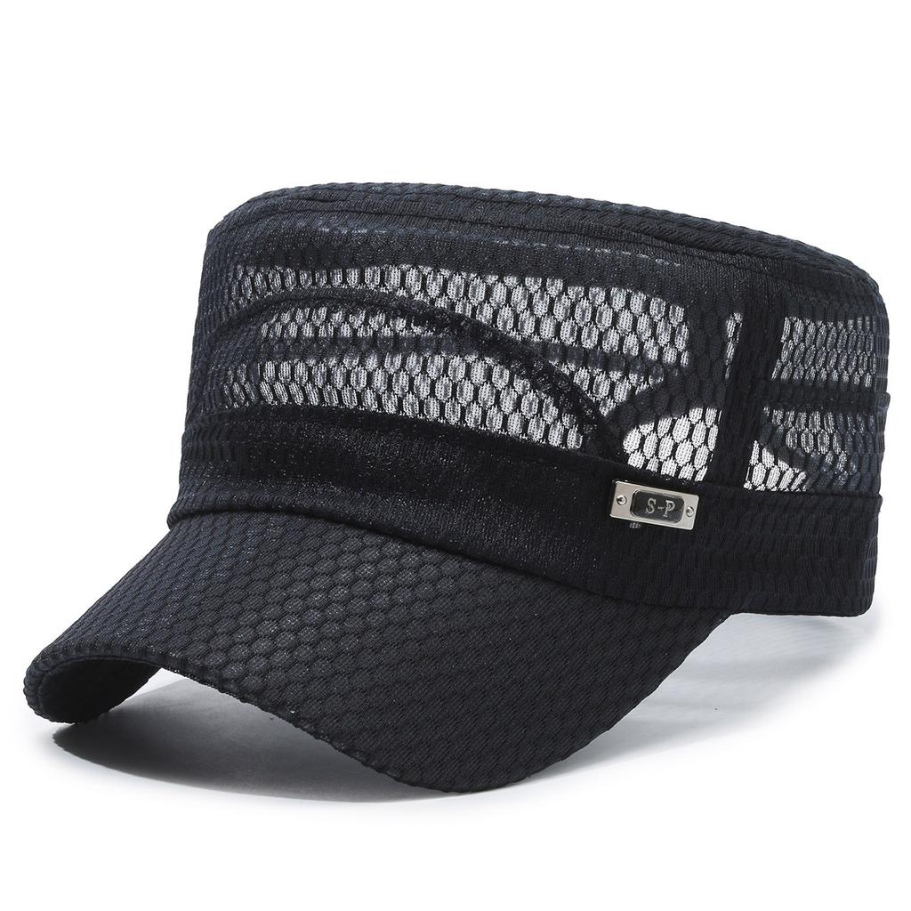 Men Spring Summer Breathable Mesh Baseball Cap Fashion Flat Top Casual Sun Hat Wide Brim Outdoor