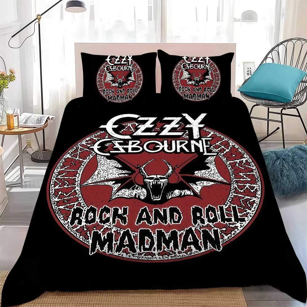 Ozzy Osbourne Retro Duvet Cover Pillowcase Bedding Set Adult Boys Girls Bedroom Decoration Single Double Large Size