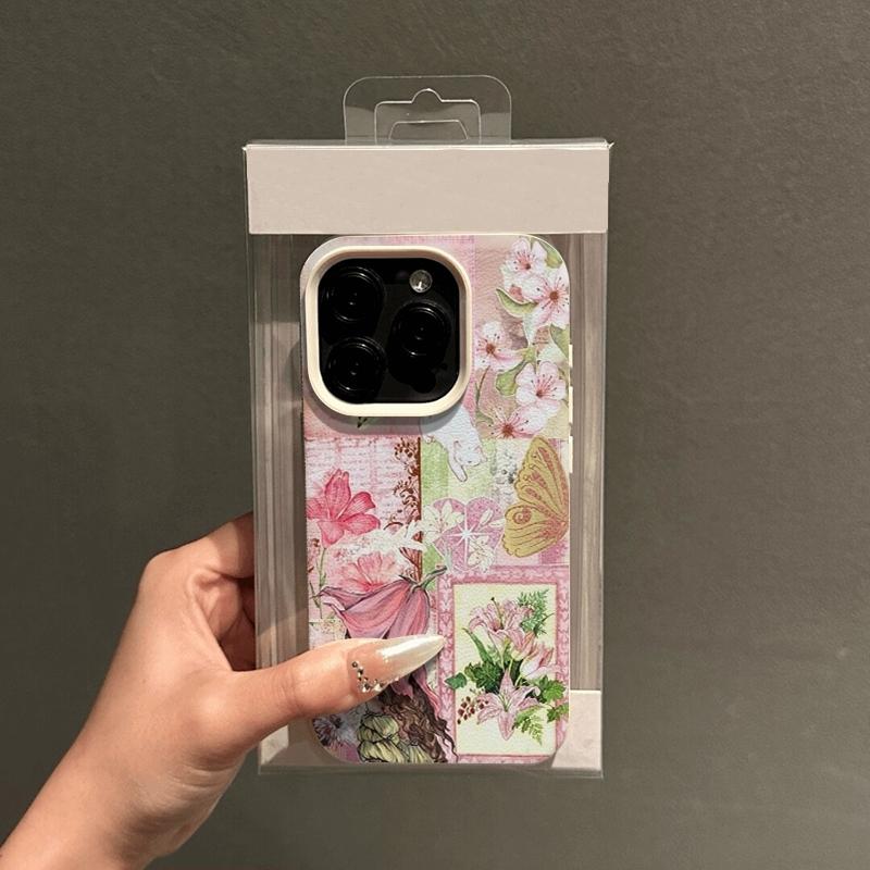 Чехол для телефона в стиле ретро с цветочным рисунком для iPhone 17 16 11 12 13 14 15 Pro Max XS XR X 8 7 Plus 17E, противоударный, из ТПУ.