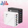 Универсальное 6-портовое USB-зарядное устройство с европейской, американской, британской и корейской вилками