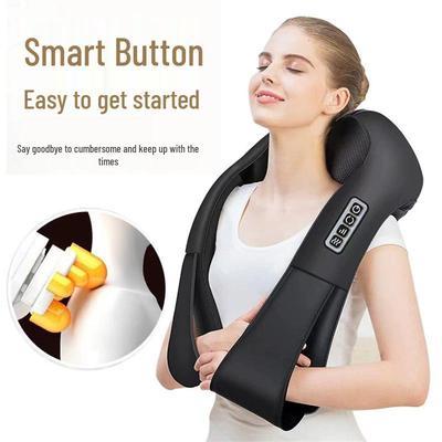 Массажер для шеи и плеч с разминанием шейных позвонков - Двойное использование для дома и автомобиля, подключаемый к сети.