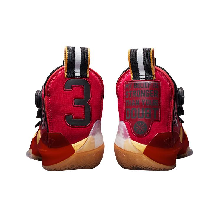 Li Ning WOW 8 Сетчатая Амортизация Скользкая Устойчивая к Истиранию Высокие Баскетбольные Кроссовки Мужские Красные ABEP001-16