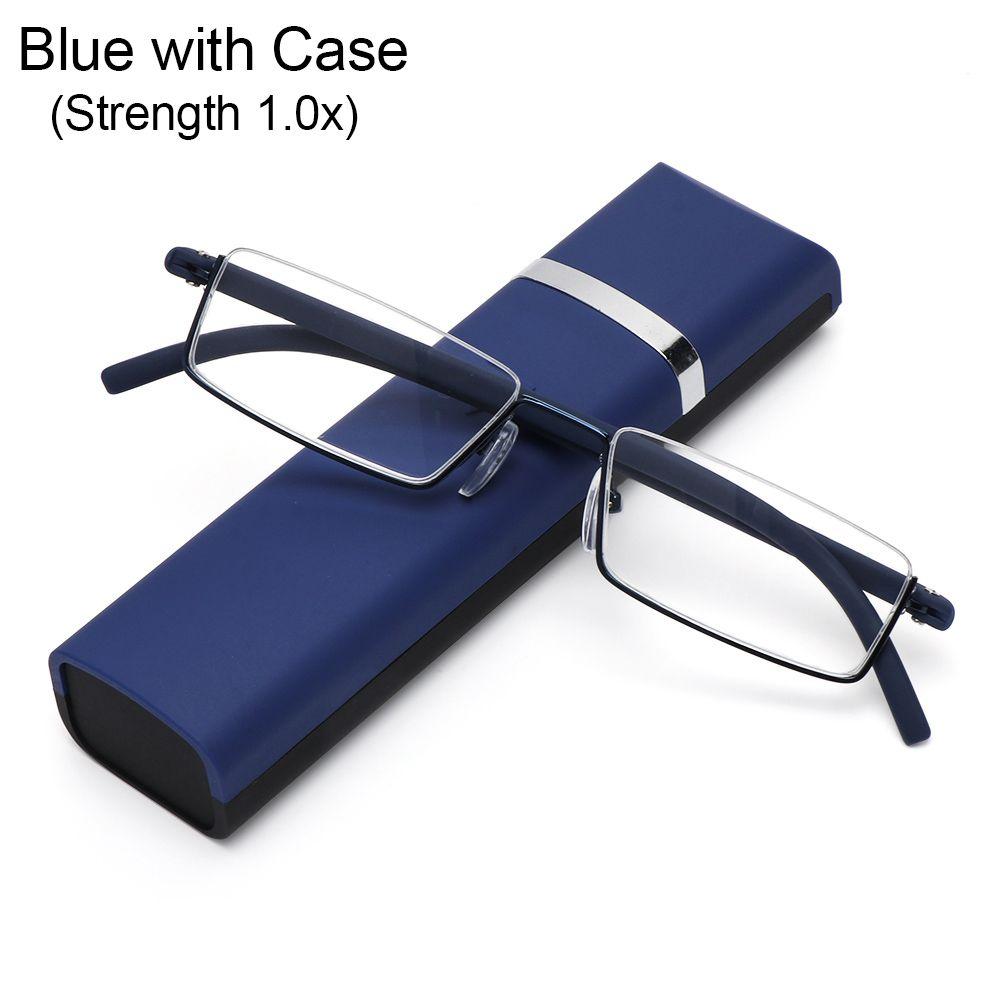 TR90 Men and Women Half Frame Anti Eyestrain Presbyopia Eyeglasses Reading Glasses with Case
