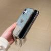 For iPhone 16 Protective Case Electroplated Glitter Heart Tassel Design Epoxy Phone Cover