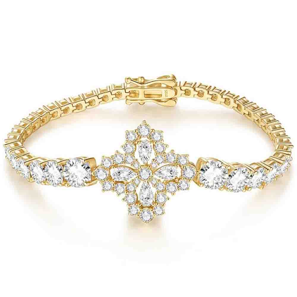 WUIHA Vintage 100% 925 Sterling Silver VVS1 D Color Real GRA Moissanite Diamonds Wedding Engagement Bracelet Bangle Fine Jewelry