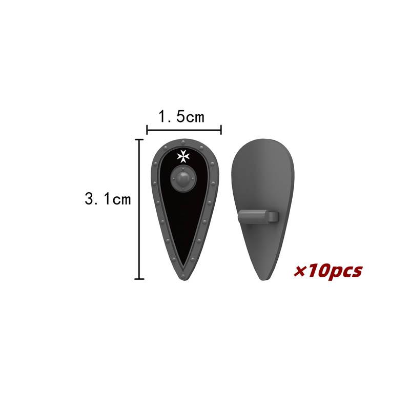 MOC Средневековые Строительные Блоки Персонаж Рыцарь Воин Набор Аксессуаров Шлем Наплечники Щит Лук Стрела Кирпич Подарок Игрушка X022