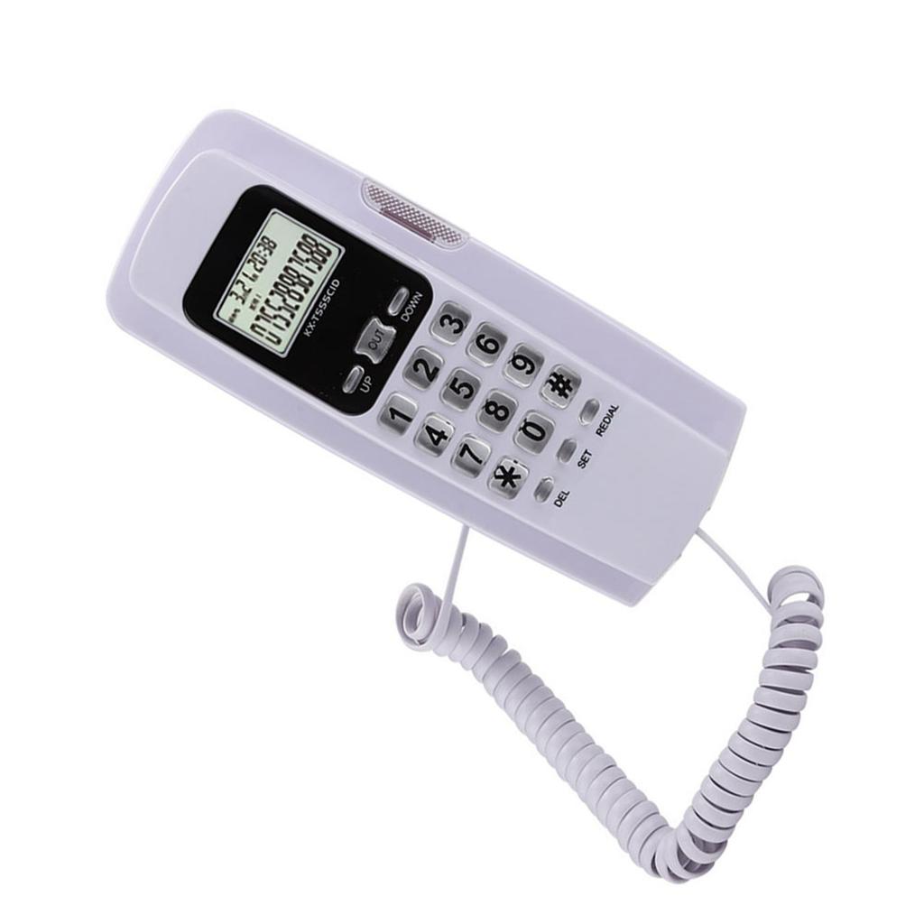 T555 Мини настенный телефон с АОН, телефон для отеля, дома, офиса, с ЖК-дисплеем и подсветкой(белый )