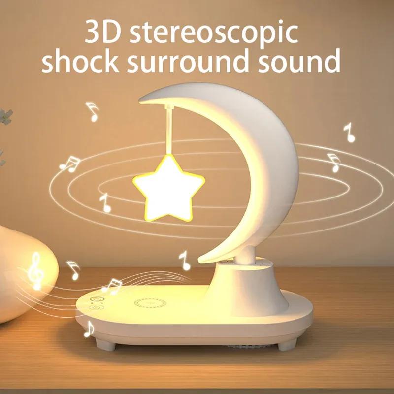 Music Night Light Speaker Ambient Bedside Lamp Computer Office Desktop Decoration Wireless Charging Game Music Dimmer