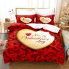 Valentine's Day Bedding Set 3D Printed Duvet Cover Set For Boys Teens Bedroom Single Double Full Queen King Size