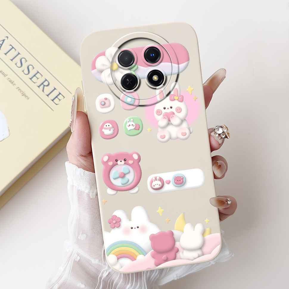 For Huawei nova Y91 Case STG-LX1 Cute Cartoon Rabbit Soft Silicone Cover For Huawei Enjoy 60X STG-AL00 6.95" Butterfly Shell