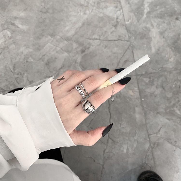 Модное регулируемое кольцо Love на указательный палец, ретро-стиль для женщин и мужчин