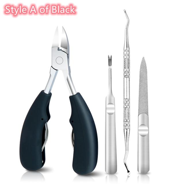 Toe Nail Clippers Correction Thick Nails Ingrown Toenails Nippers Cutters Dead Skin Dirt Remover Pedicure Care Tool