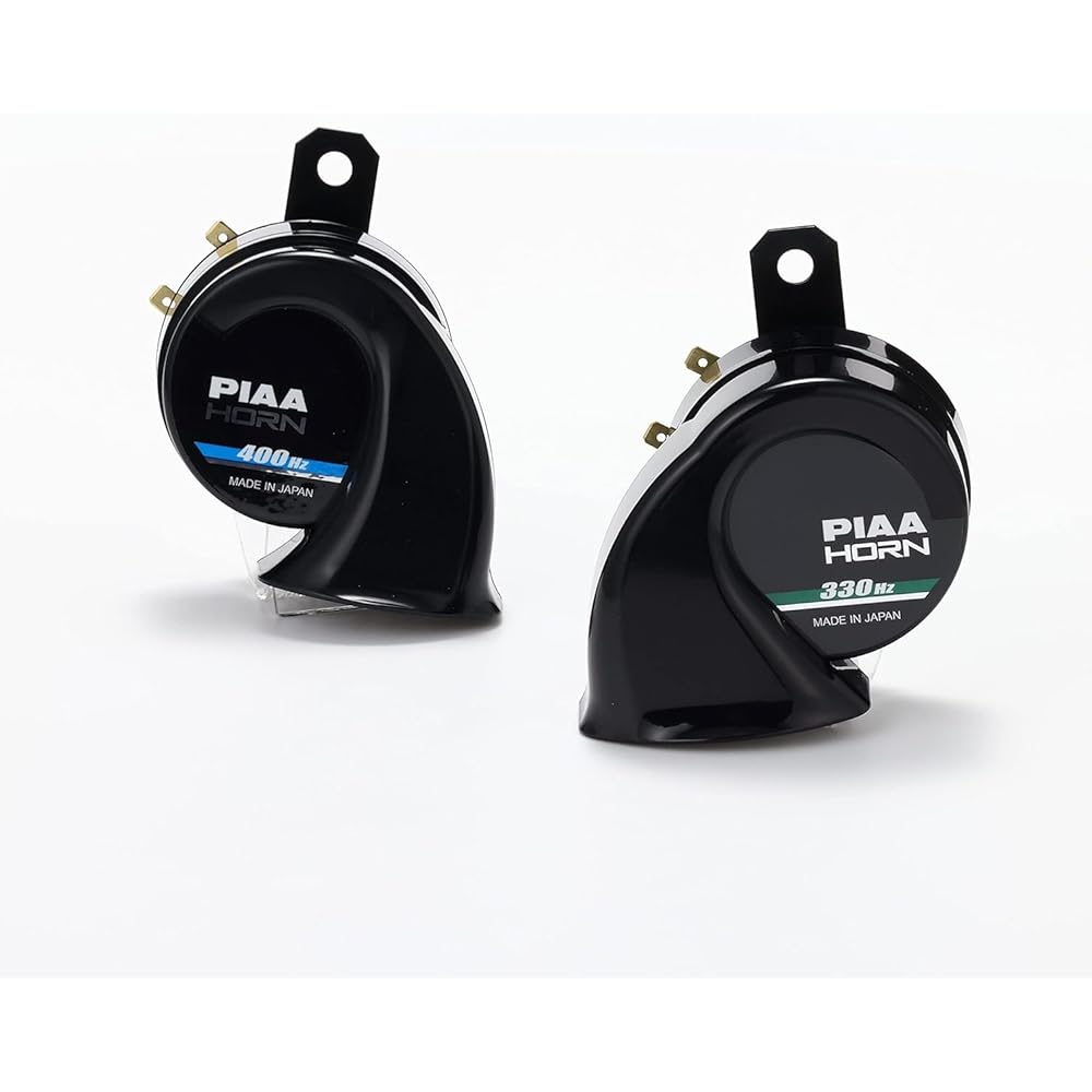 Сигналы PIAA HO-9 Super Bass, 330 Гц + 400 Гц, Ультра-глубокий бас, 112 дБ, Спиральный тип, Комплект из 2 шт., Соответствуют техосмотру, Включает жгут заземления