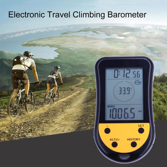 1 Set Altimeter Handheld Clock Temperature Calendar Portable LCD Digital Fishing Barometer for Outdoor