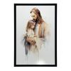 Jezus Trzymający Dziecko Jezus Trzymający Dziecko, 30X40 Cm, Rama Drewniana Biała, Papier Matowy 230 Gsm