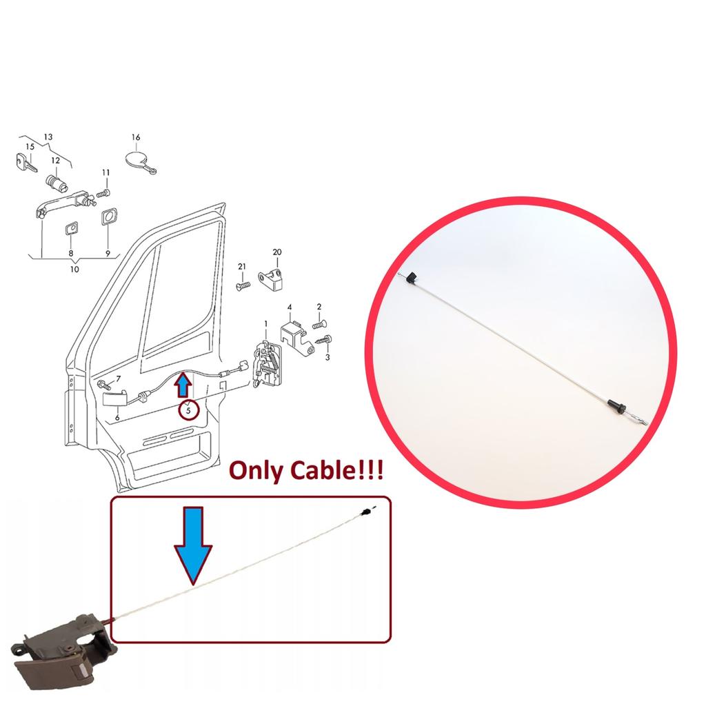 BDP1608 Front Door Handle Opening Release Cable for Mercedes Sprinter MK1 1995-2006 VW LT MK2 1996-2006 9017600704 2D0837085