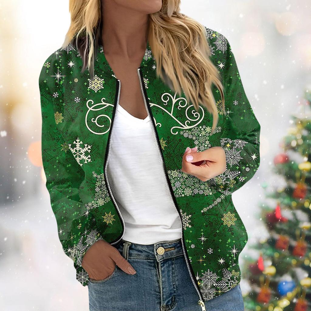 Women's Jacket Long Sleeve Lightweight Zipper Cropped Floral Printed Outerwear Casual Quilted Jacket With Pockets