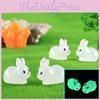 Adorable Glow In The Dark Fat Rabbit Figurine Resin Cute Diy Terrarium Decor Accessories