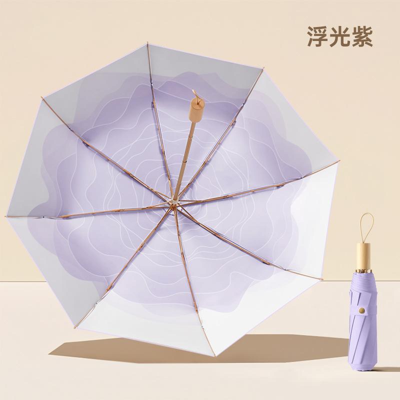 50% Off Hand-opened Mini Sun Umbrella Sunscreen Parasol Small Gold Flat Umbrella Gold Glue Thumb Umbrella Folding Pocket Umbrella