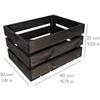 Boîte de rangement - CREATIVE DECO - Caisse en Bois Noir - 40 x 30 x 23 cm - Vintage - Durable
