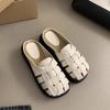 Fashion 2024 Luxucy Weave Hollowed Out Breathable Non Slip Sandals Summer Slides Flats Travel Holiday Beach Shoes Walking Casual Mules