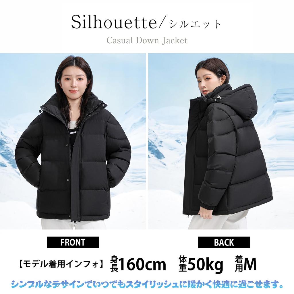 Sulliwayu Down Short Outerwear with Detachable Cold Weather Warm for School and Wear Women's Jacket, Length, Hood, Casual, Protection, Thick, Stylish,