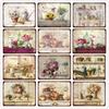 Vintage Flowers Metal Sign Garden Floral Retro Tin Plaques Home Decoration Wall Art Iron Painting 20X30Cm