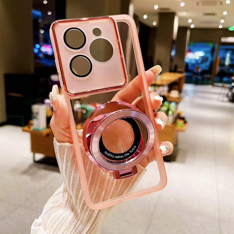 Magnetic Ring Bracket Holder Phone Case for Infinix Note 40 Pro Hot 40 40i 30i 20 Pro 12 11 10 9 Play Zero 30 Transparent Cover