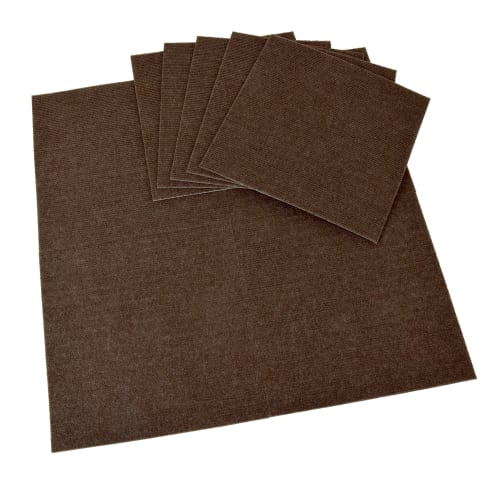 Watanabe Industries Japanese-Made Tile Carpet, Adhesive Pita Mat, Loop, 9-Piece Set, 30x30cm, Brown
