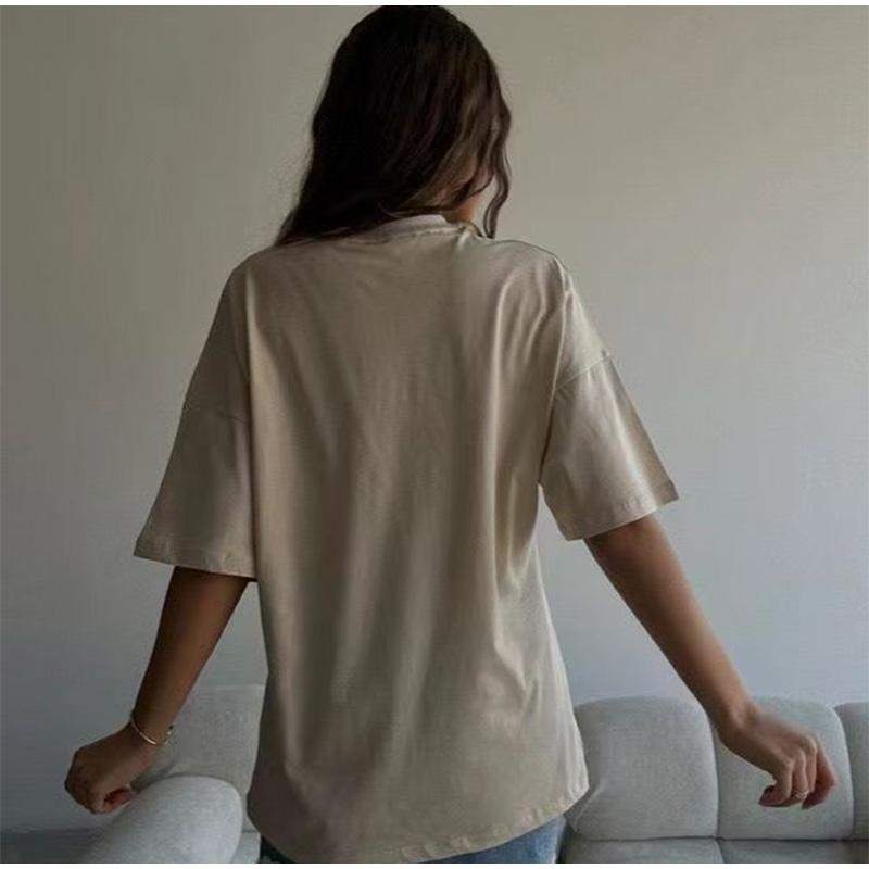 New Drinks Printed Cotton T-shirts Women and Men Short Sleeve High Street Oversize Solid Color Shirt Goth T-shirts Spring Summer 2025