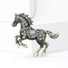 Horse Brooch Retro Style Sparkling Rhinestones Alloy Pin Clothes Hats Bags Scarves Badge Fashion Accessories
