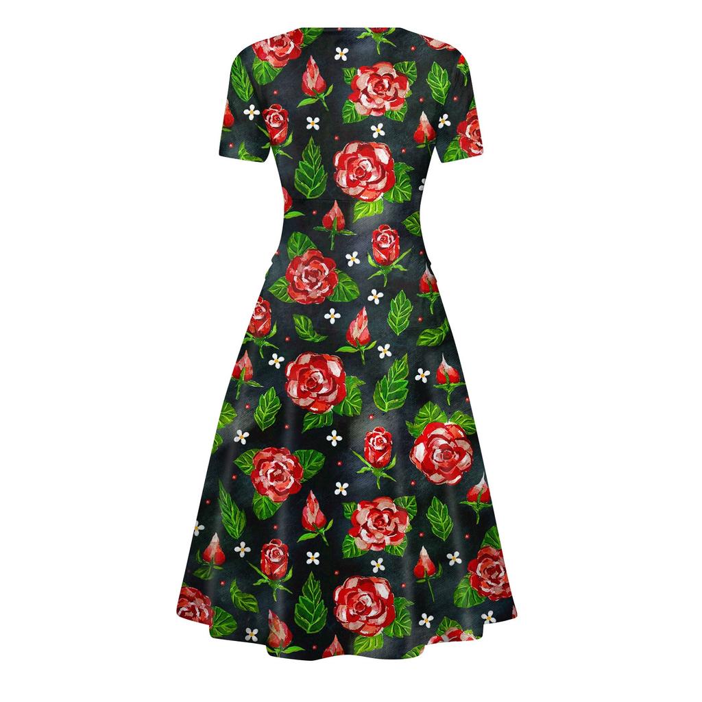 Женское платье принцессы, сексуальное плиссированное платье с короткими рукавами и v-образным вырезом на день святого Валентина, с принтом на талии