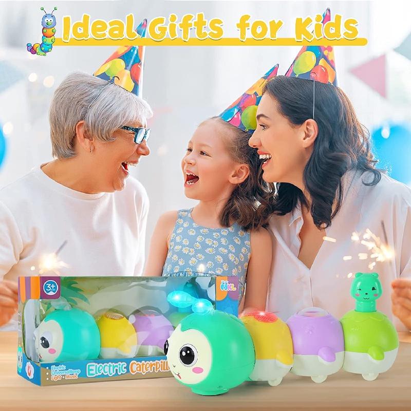 Мультяшное животное электрическая магнитная качающаяся музыкальная светящаяся игрушка гусеница