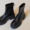 Издание из коровьей кожи~ Короткие ботинки на платформе Женские 2025 Осень и зима Новые Универсальные На высоком каблуке Челси Мартенсы Толстый каблук Облегающие ботинки