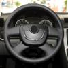 Чехол на руль ручной оплетки для Skoda Octavia Fabia Superb Roomster 2009-2012 Citigo 2011 2012 Перфорированная микрофибра кожа