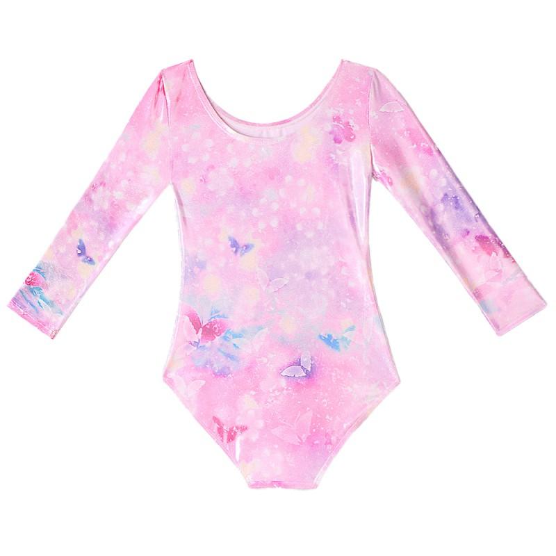 От 3 до 13 лет детский гимнастический купальник с принтом рыбьей чешуи, весенне-летний цельный боди с длинными рукавами, костюм