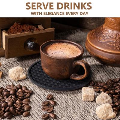 Силиконовые подставки для напитков, набор из 3 подставок с держателем для защиты столешницы для любого типа стола