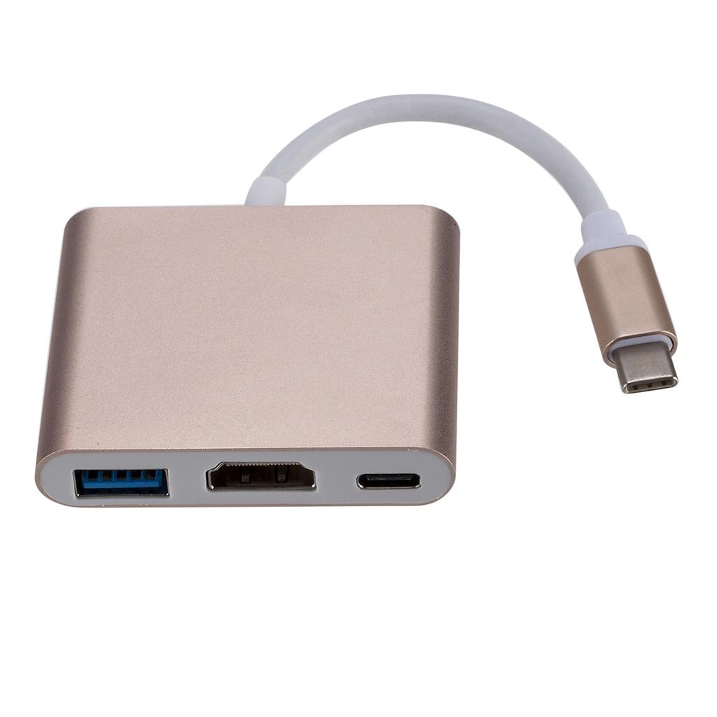 3 в 1 Type C - HDMI-совместимый USB 3.0 зарядный адаптер USB-C 3.1 Hub для Mac Air Pro Huawei Mate10 Samsung S8 Plus