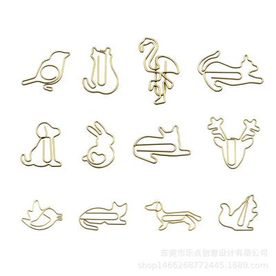 Золотые Животные Кошка Собака Кролик Скрепки Металлическая Коробка Скрепка Студенческие Офисные Принадлежности Подарочные Аксессуары Для Школьных Настольных Принадлежностей