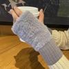 Новые перчатки из норкового флиса с полупальцами для женщин, мягкие зимние теплые роскошные однотонные плюшевые вязаные перчатки без пальцев