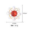 New Chinese Style National Brooch round Versatile Pin DIY Three-Dimensional Pearl Corsage Fashion Simple Jewelry