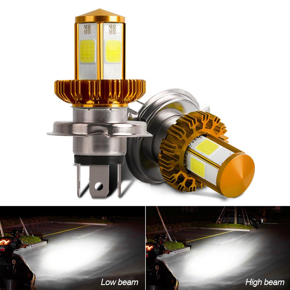 Фара для мотоцикла светодиодная BA20D H6 H4 лампы дальнего и ближнего света Moto LED лампа для фары мотоцикла 6000K белый 12V 1200LM