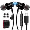 ASKUBSKU Type C Earphones Wired with Microphone Magnetic Design Callable Remote Control Canal Type USB Type C Earbuds Compatible with iPhone 15 Pro